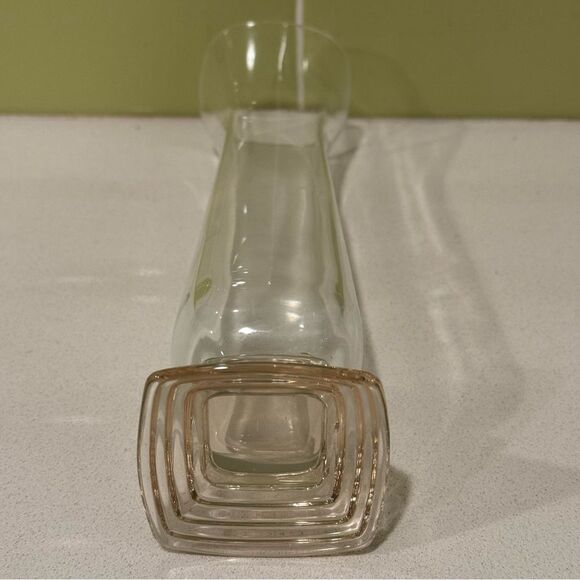 Bormioli Rocco Classic I Vase with a Blush Pyramid Art Deco Pedestal Base - Picture 4 of 8